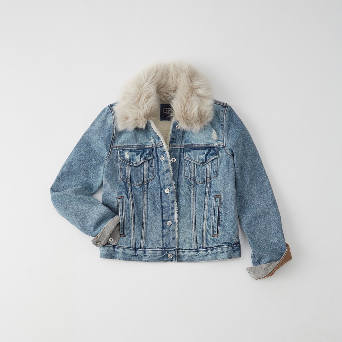 Sherpa-Lined Denim Jacket | Abercrombie & Fitch US & UK
