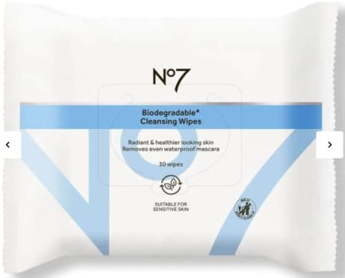 No7 Biodegradable Flushable Makeup Remover Cleansing Face Wipes Suitable for Sensitive Skin (2 Pack  | Amazon (US)