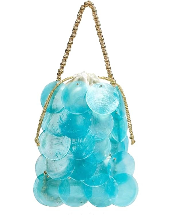 Women Fashion Shell Woven Handbag Chic Shell Beach Bag Beaded Chain bag for Summer Travel Beach P... | Amazon (US)