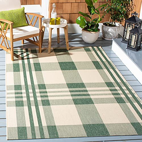 SAFAVIEH Courtyard Collection Accent Rug - 4' x 5'7", Green & Beige, Non-Shedding & Easy Care, In... | Amazon (US)