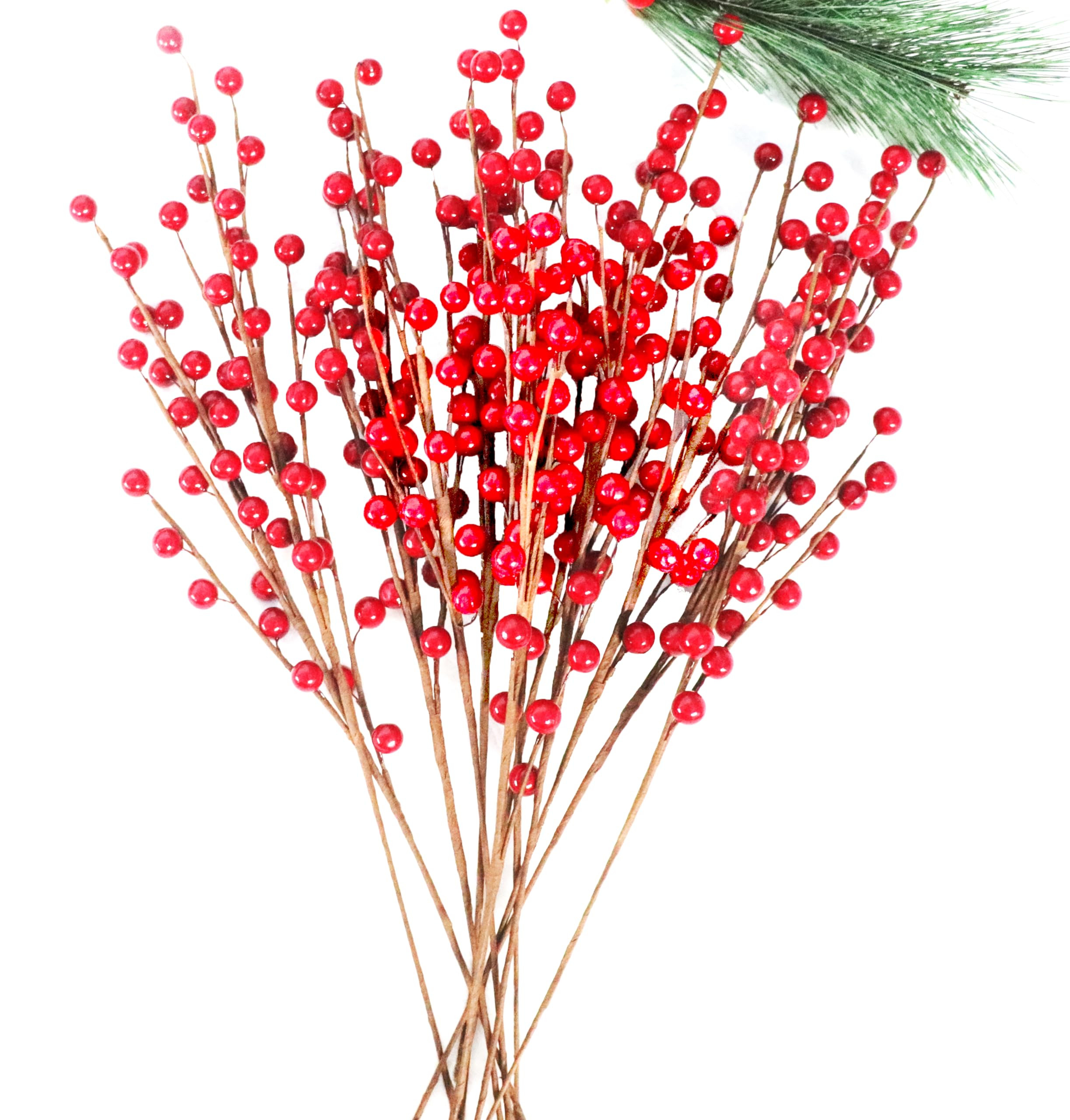 12 Pcs Red Berry Stems, 17 Inch Artificial Berries Christmas Stems Picks Branches Filler for Wint... | Amazon (US)
