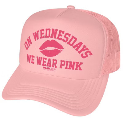 Mean Girls Wednesdays We Wear Pink Foam Trucker Cap Pink | Target
