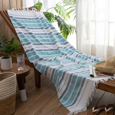Moda at Home Antalya Beach Towel with Fringe Teal | Target