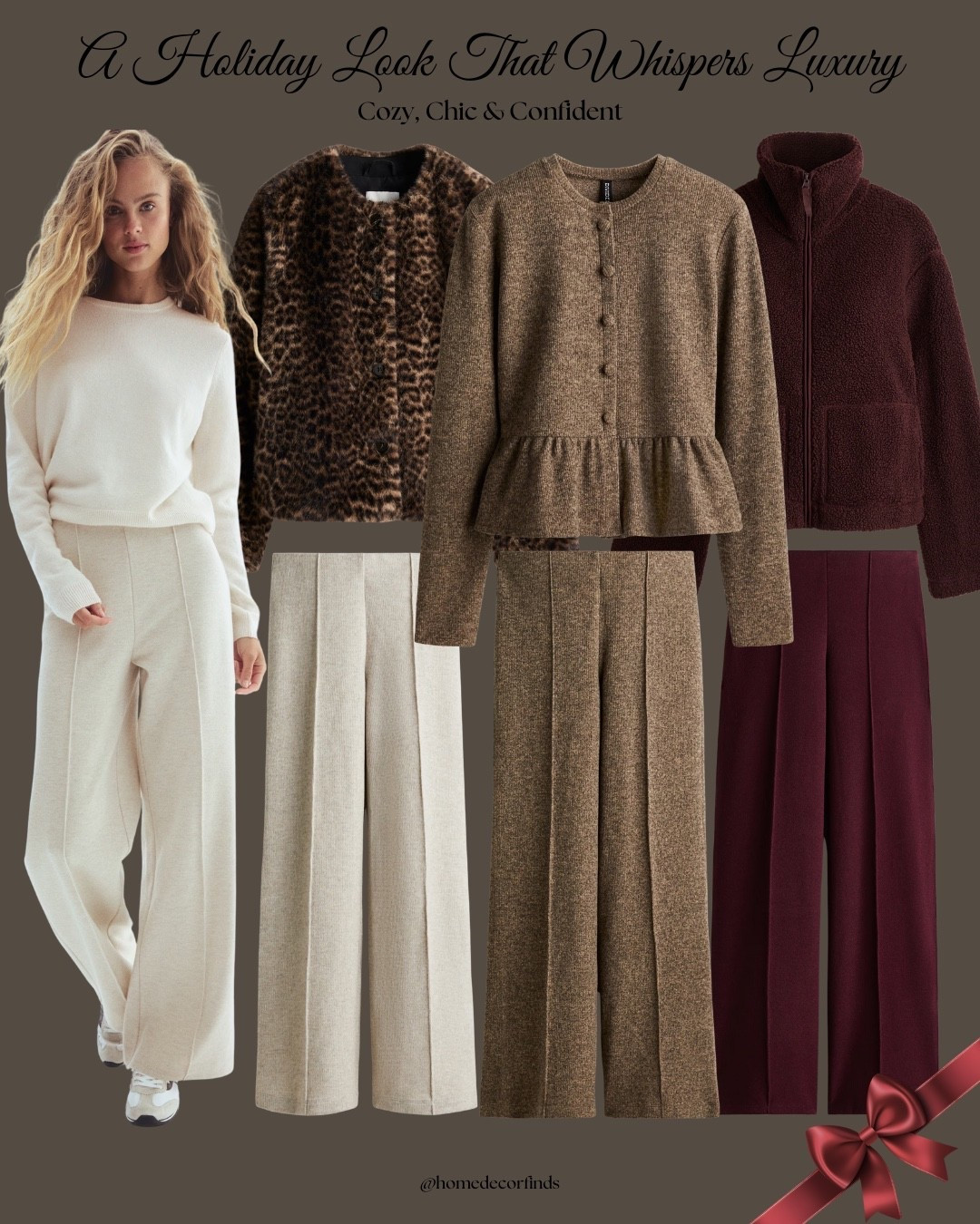 Holiday look that whispers luxury. ✨

Girl, these pieces are so beautiful. The creamy neutral tones are super on-trend and make any outfit look effortlessly expensive. And the best part? They’re insanely comfy you won’t want to take them off.

And if you want something a little bolder this Holiday season, animal print is having a major moment. Chic, modern, and the perfect touch of wow.

#LTKHoliday #LTKootd #LTKGiftGuide