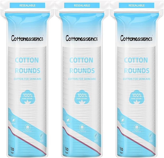 Cotton Rounds for Facial Cleansing and Nail Polish Removal - 100% Pure Cotton, Hypoallergenic Mak... | Amazon (US)