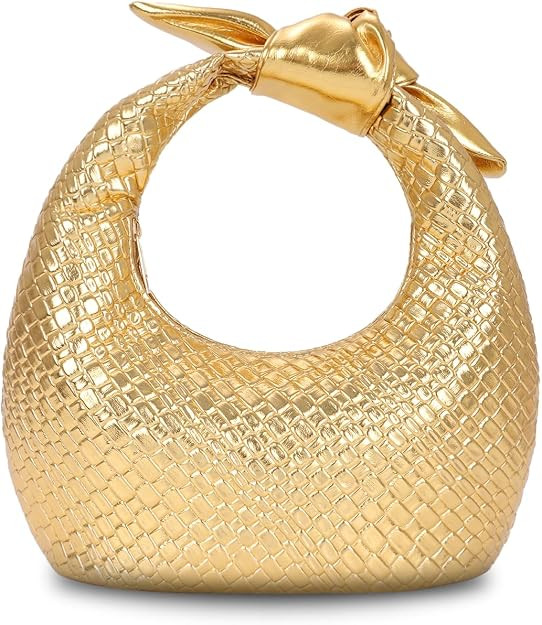 Lanpet Woven Handbag for Women,Knotted Clutch Purse Soft Vegan Leather Hobo bag,Dumpling Evening ... | Amazon (US)