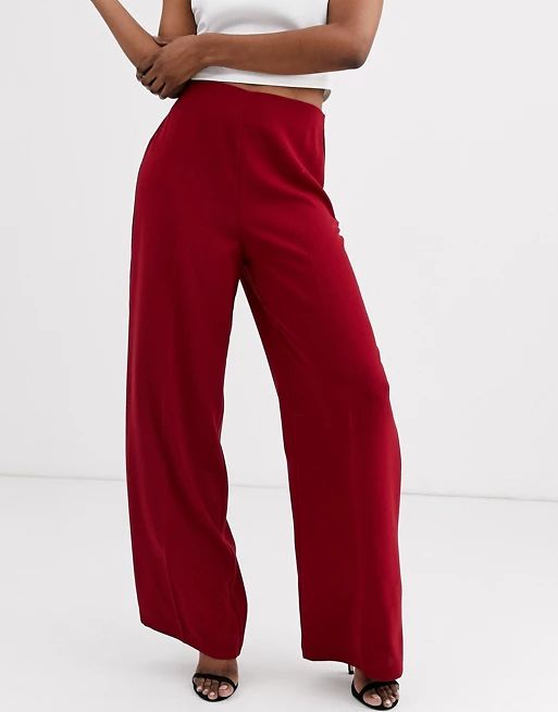 ASOS DESIGN wide leg pants with clean high waist | ASOS (Global)