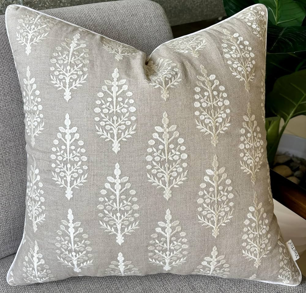 Chandni Paiseley Embroiderd Decorative Square Accent Throw Pillow Cover - Sofa, Chair, Couch, Bed... | Amazon (US)