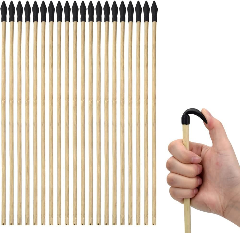 Amazon.com : Basbon 20 Pcs Wooden Arrows Soft Rubber Tips, 17 Inch Handmade Wooden Toy Arrow for ... | Amazon (US)