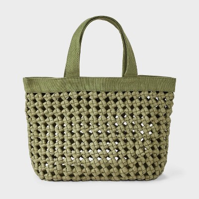 Waxed Cotton Woven Cord Tote Bag - Universal Thread™ Green | Target