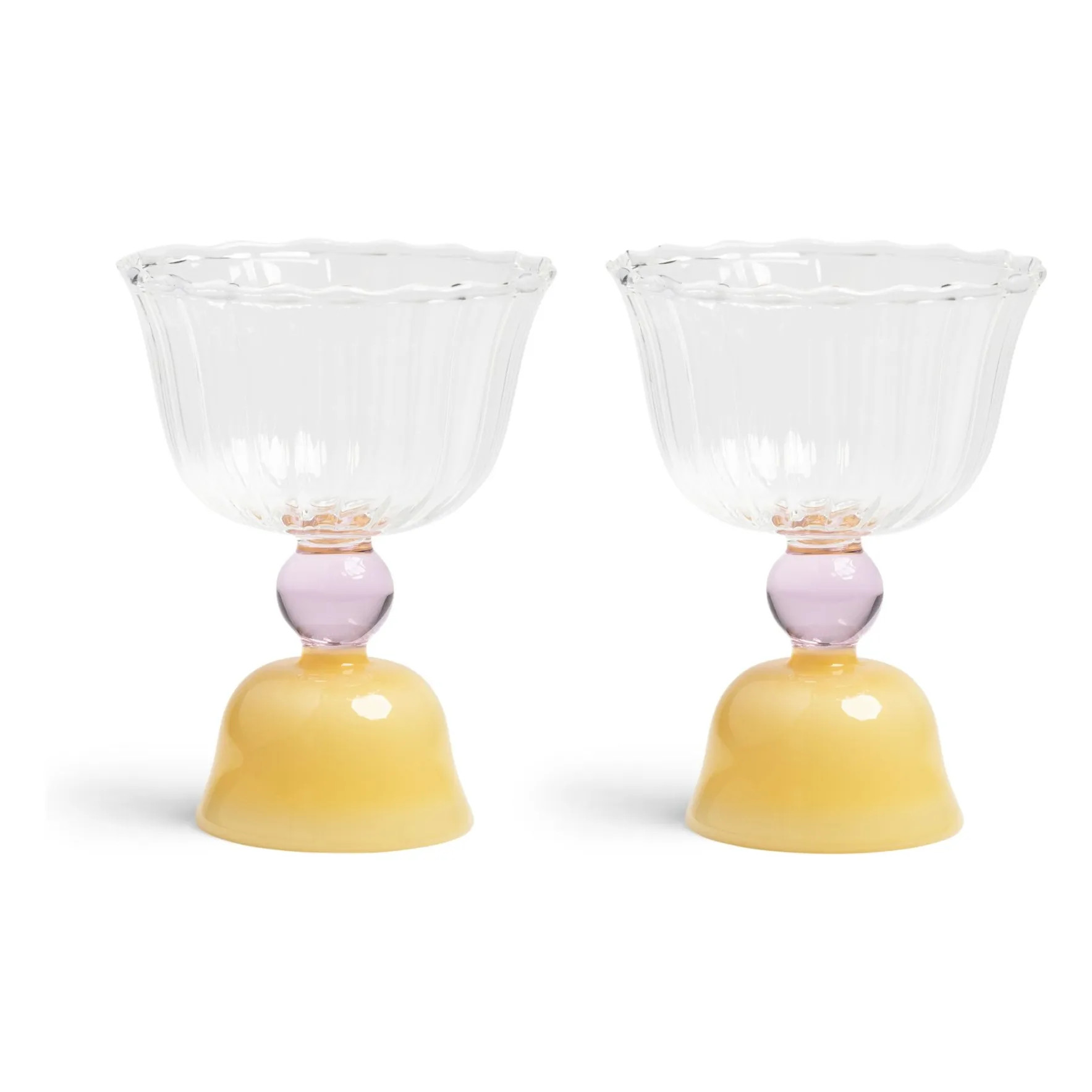 Tulip stemware - Set of 2 | Yellow | Smallable