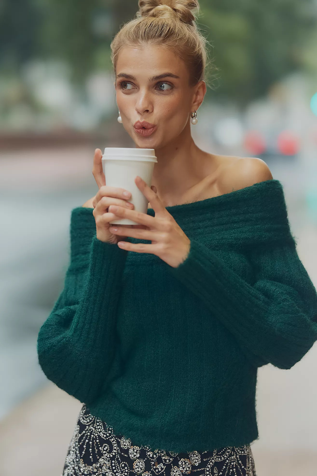 Pilcro Off-Shoulder Batwing Sweater | Anthropologie (US)