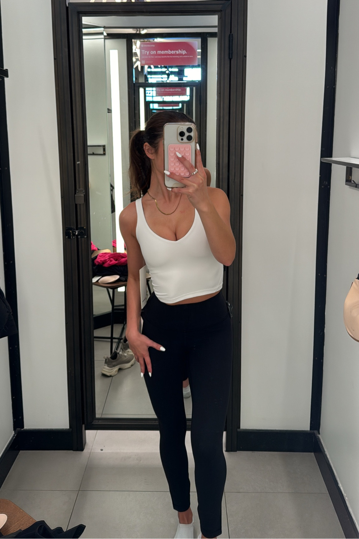 This top & these leggings have become staples for athletic wear for me!!! Size up bc they run small. I’m a size 2 in the bottoms and a 4 or 6 in the top 

#LTKstyletip #LTKActive #LTKfitness