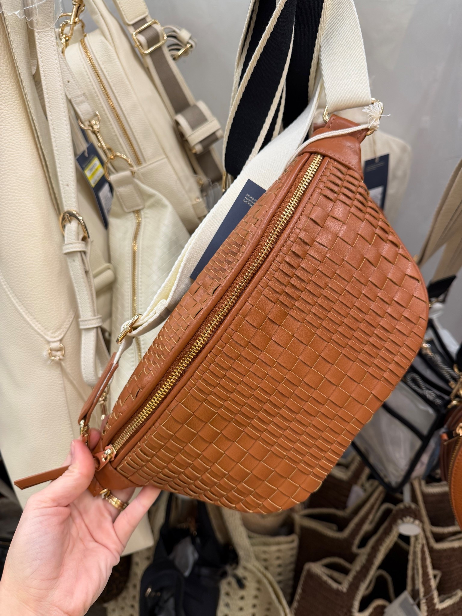 The cutest new woven belt bag! Multiple color options. 