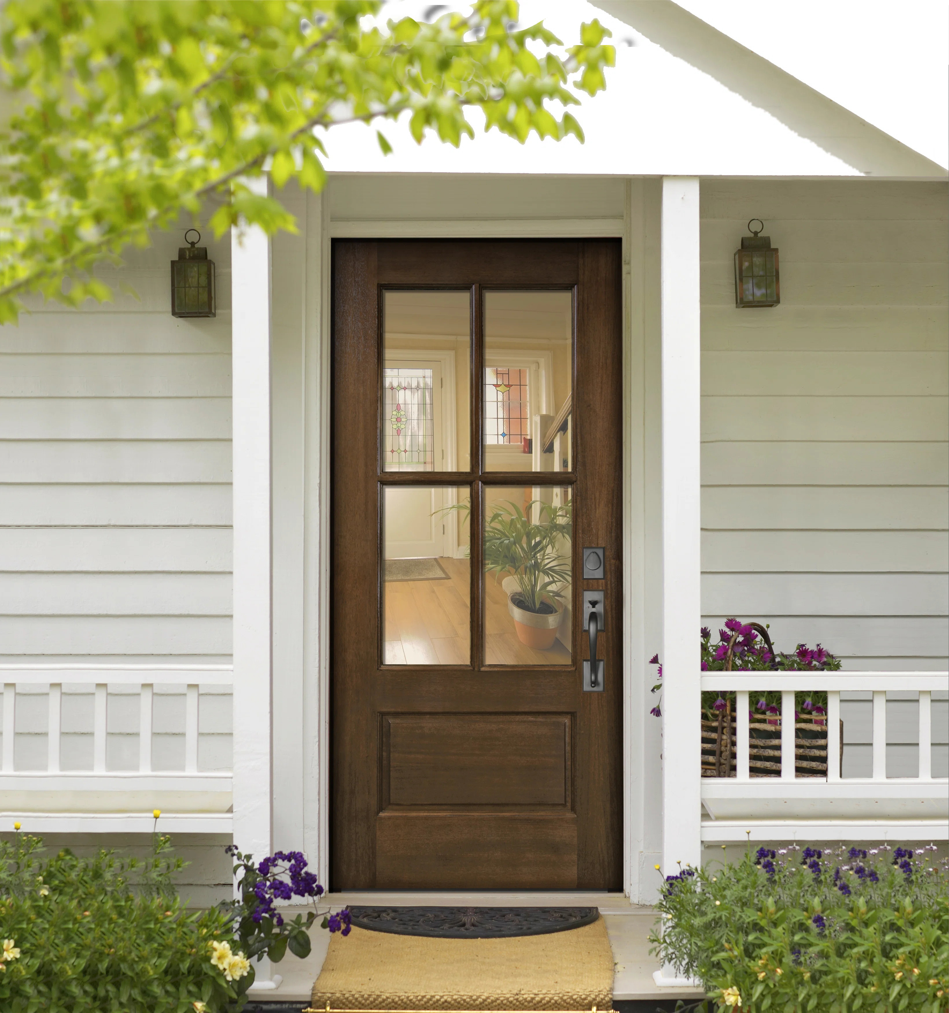 32x80 4 Lite TDL Mahogany Front Door | Wayfair North America