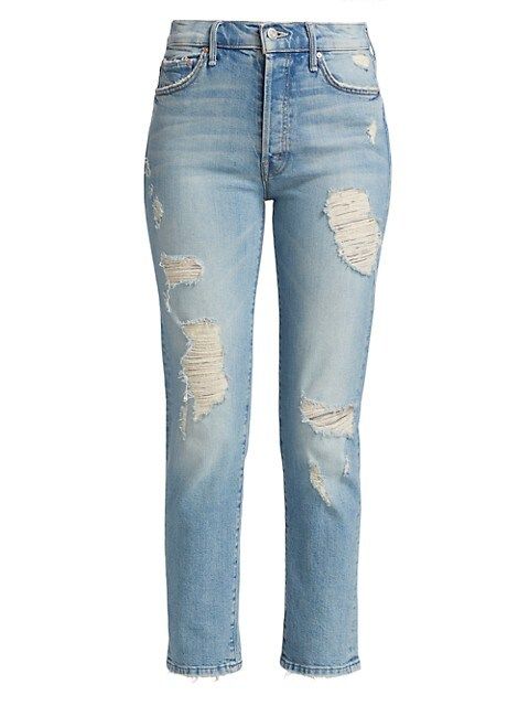 Mother Trickster Mid-Rise Stretch Straight-Leg Ankle Jeans | Saks Fifth Avenue