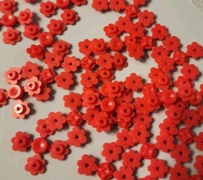 NEW LEGO® 100 RED FLOWERS 4 ON SPRUE TOWN CITY GARDEN PIECES | eBay US