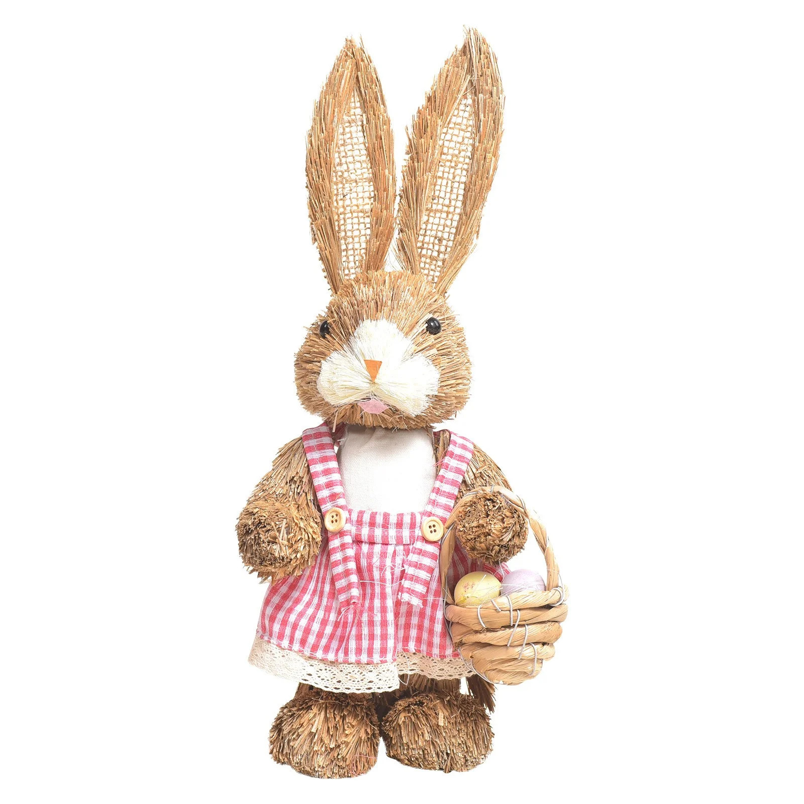 Easter Straw Rabbit Decoration 13.7" Easter Flocked Bunny Easter Rabbits Tabletop Statues for Ind... | Walmart (US)