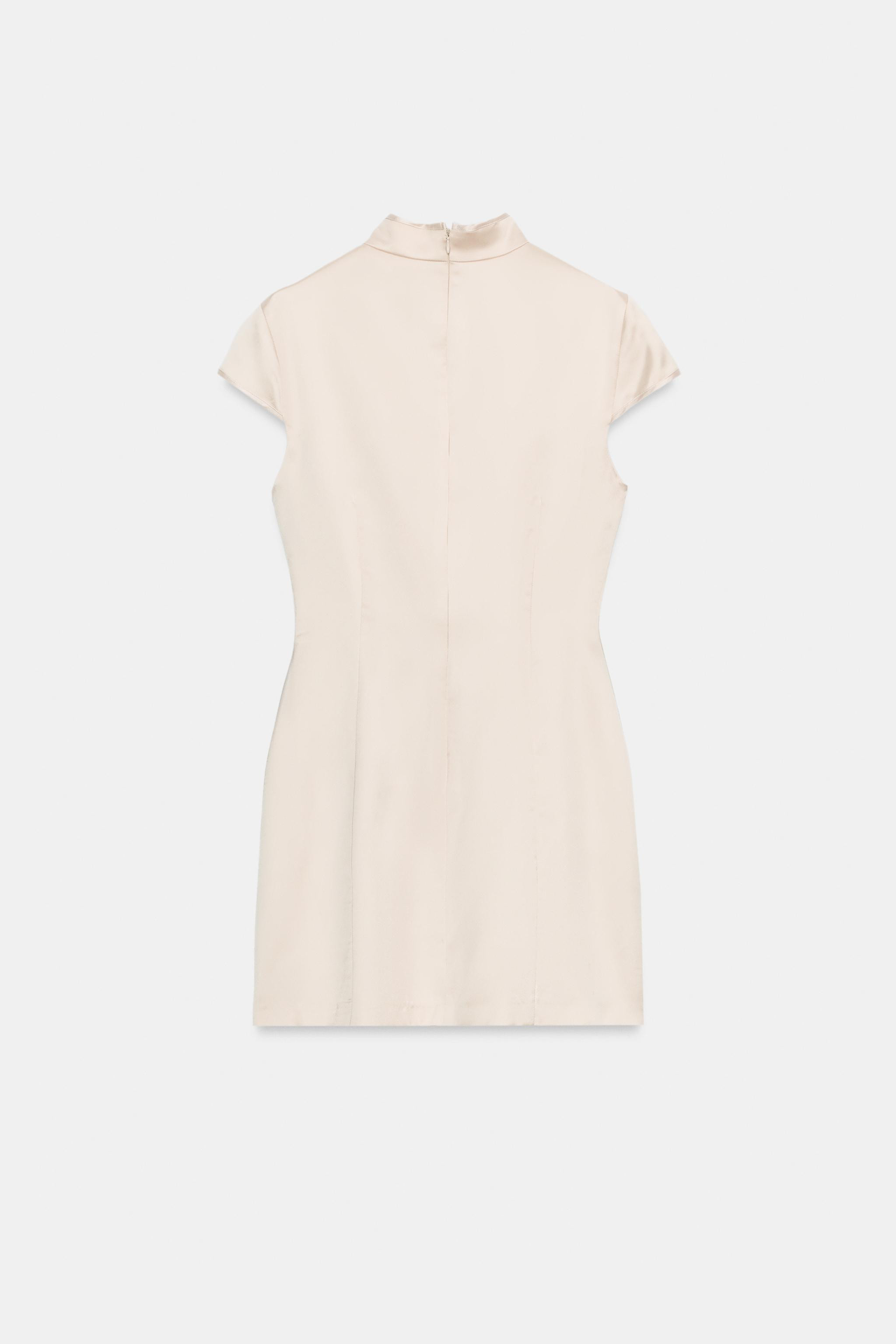 MINI SATIN EFFECT DRESS WITH SLIT | Zara US
