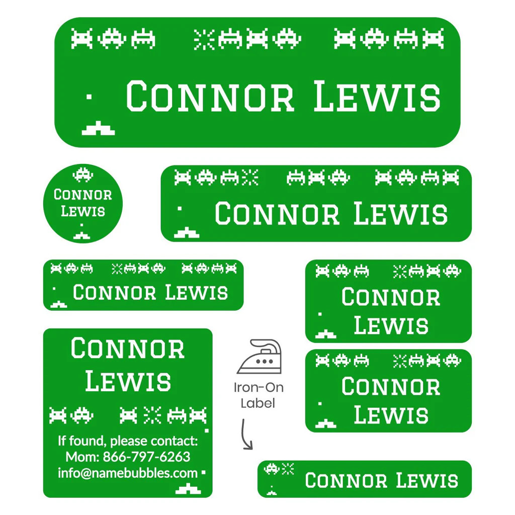 Arcade Sleepaway Camp Labels Pack | Name Bubbles