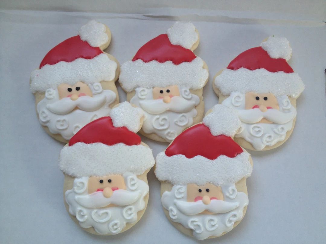 Santa Christmas Cookies Holiday Cookies Santa Cookie Santa - Etsy | Etsy (US)