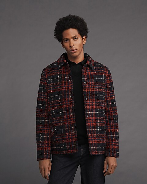 Plaid Quilted Shirt Jacket | Express