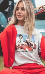 friday + saturday: merry christmas + happy holidays t shirt | RIFFRAFF