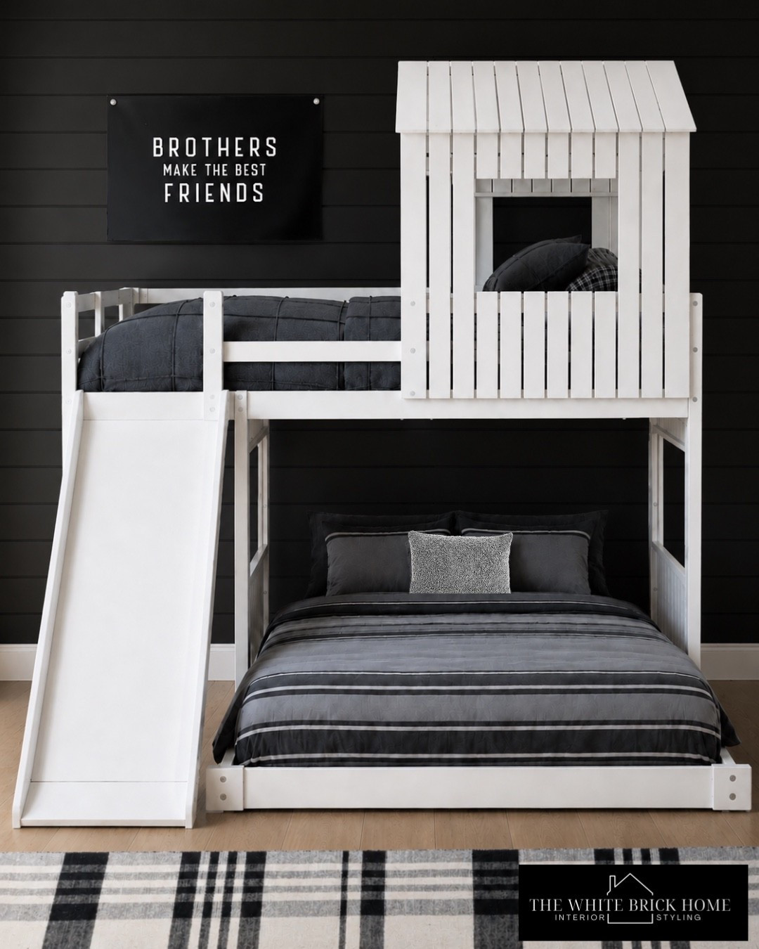 A shared space designed for making memories - because brothers really do make the best friends! 
🖤🖤
Boys room, boys bedroom, kids room, kids bedroom, boys room design, boys room decor, boys room finds, kids room, kids bedroom decor ideas, bunk bed, boys room bunk bed, bunk bed decor, boys room ideas, bedding, boys room bedding, boys room ideas, shared kids bedroom, shared kids bedroom furniture, shared boys room, boys room rug, wayfair, Amazon, Etsy, pottery barn

#LTKSaleAlert #LTKHome #LTKKids