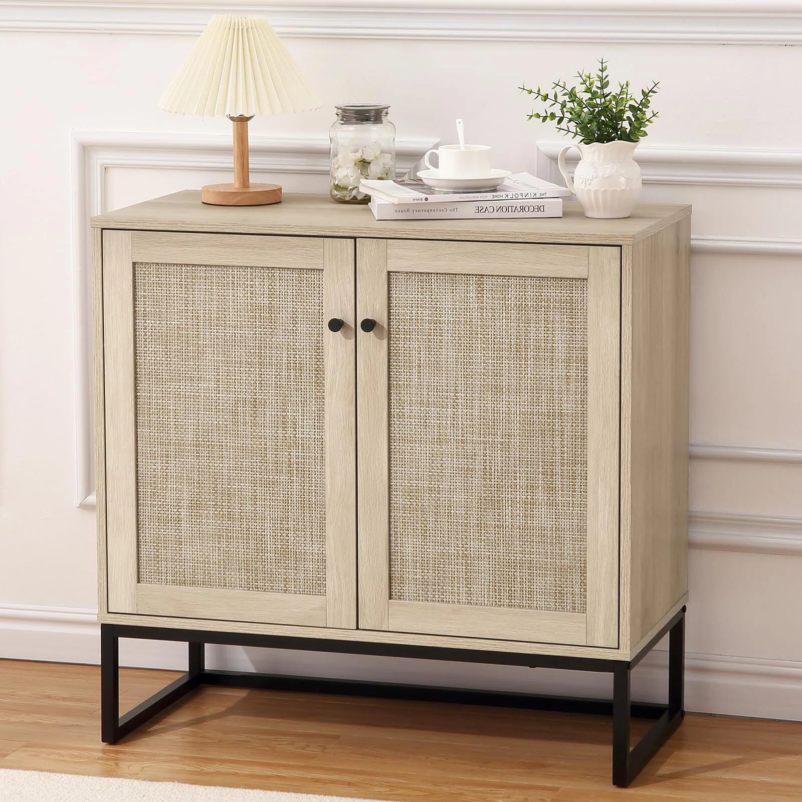 Sideboard Buffet Storage Cabinet With Rattan Doors | Wayfair North America