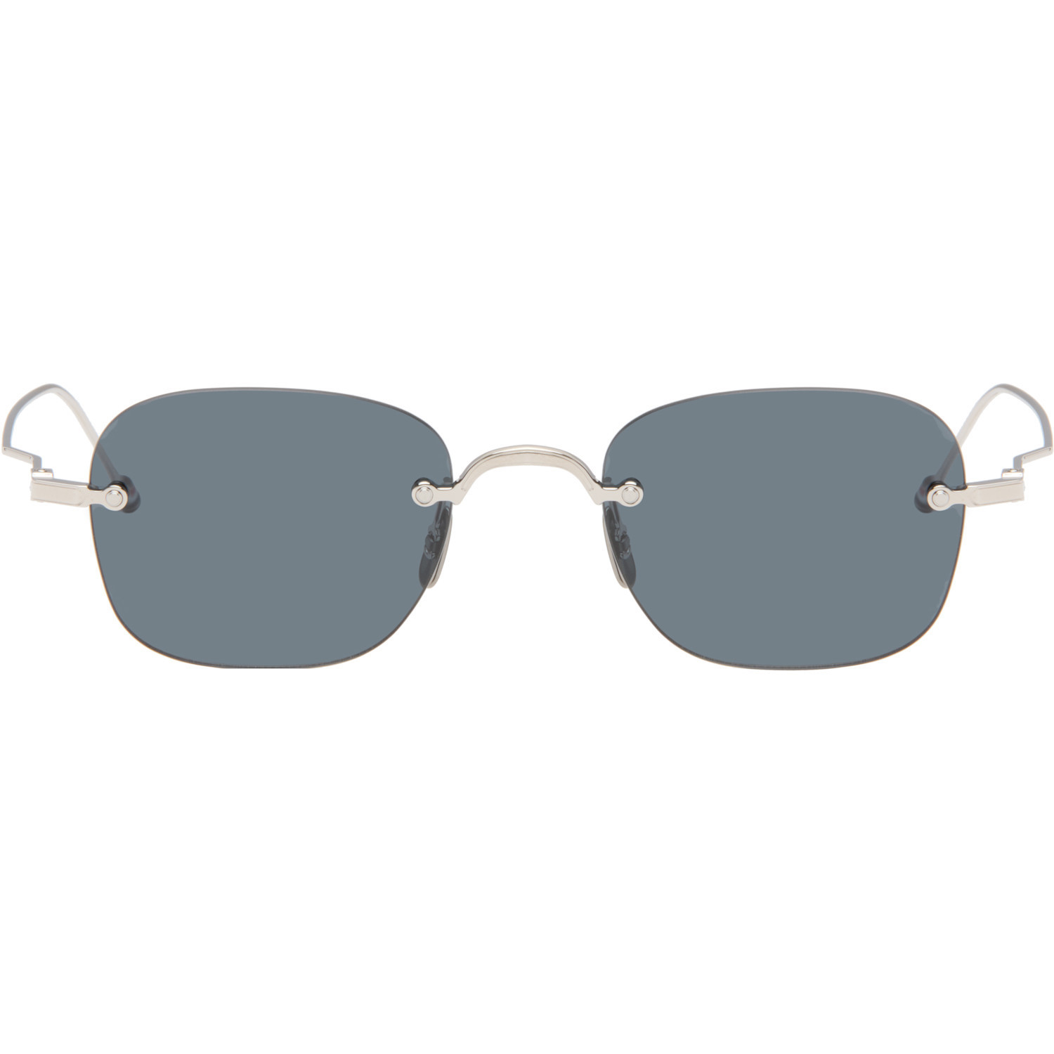 Thom Browne Silver Rectangular Rimless Sunglasses | SSENSE