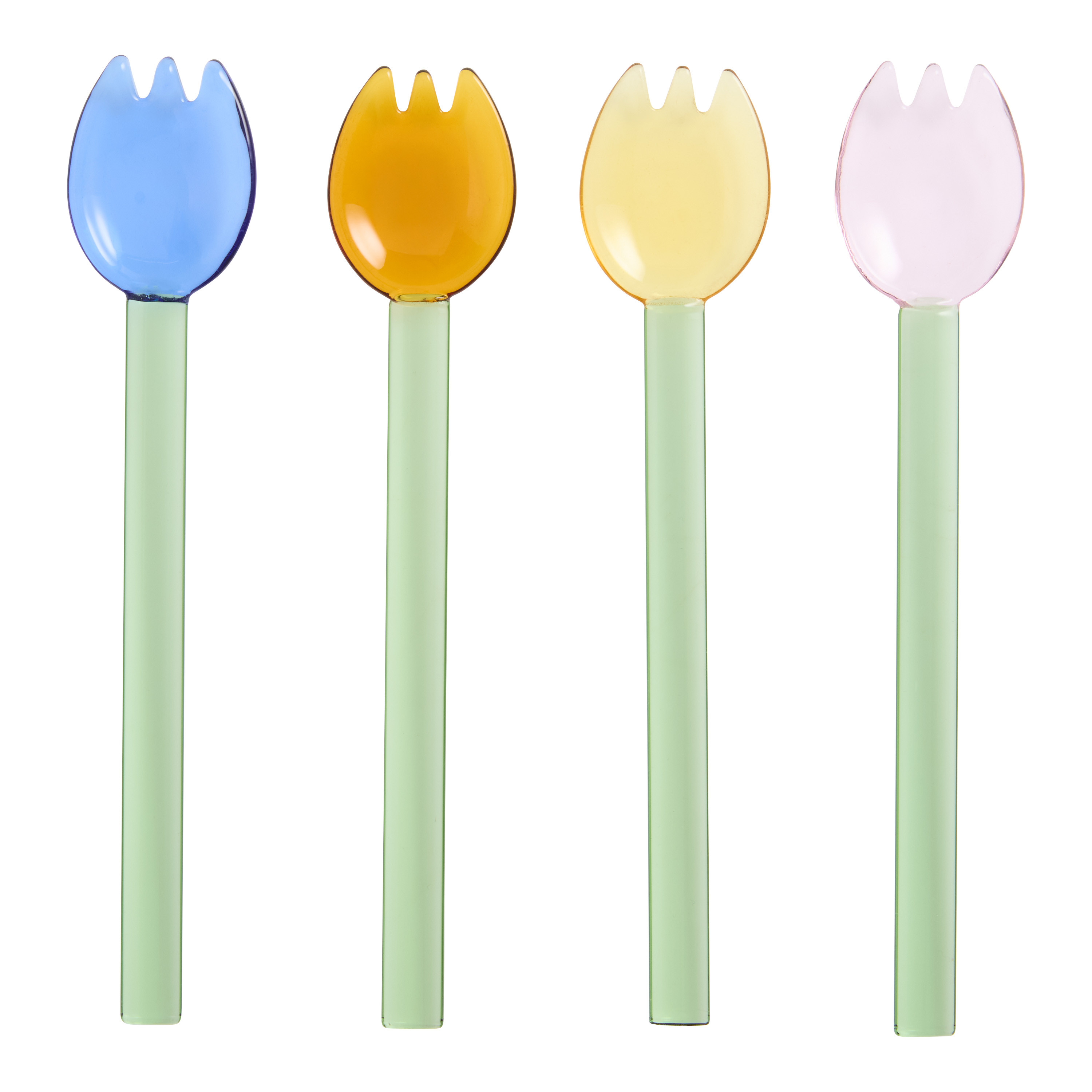 Colored Glass Tulip Teaspoons 4 Pack | World Market