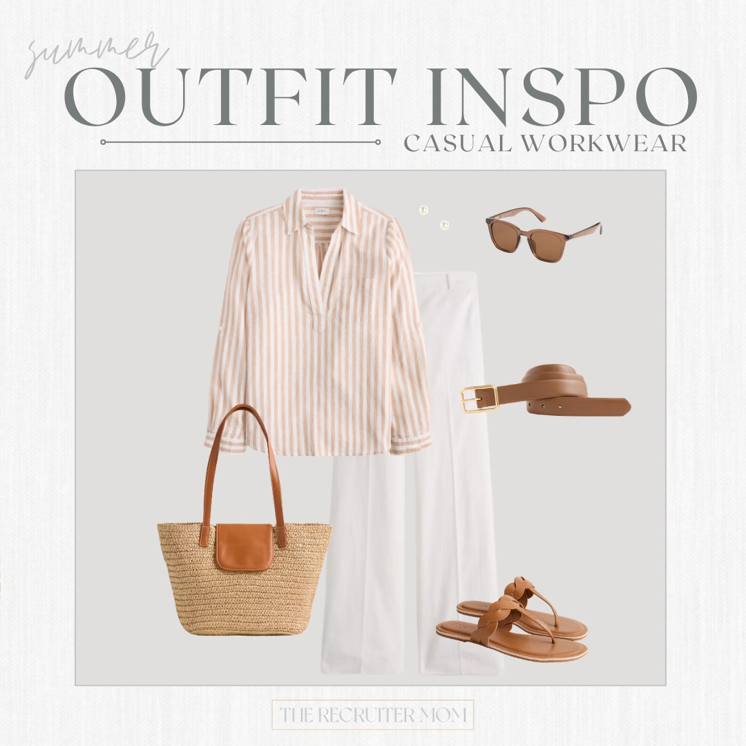 Rounding up another easy summer work look from JCrew Factory 🤎  comfortable, breezy, and still put-together enough for the office. 🔗👇 4th of July Sale going on NOW!! 🇺🇸

#LTKOver40 #LTKMidsize #LTKWorkwear