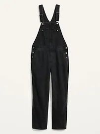 Slouchy Straight Black Jean Overalls for Women | Old Navy (US)
