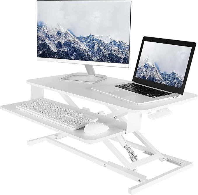 VIVO Height Adjustable 32 inch Stand Up Desk Converter, Quick Sit to Stand Tabletop Dual Monitor ... | Amazon (US)