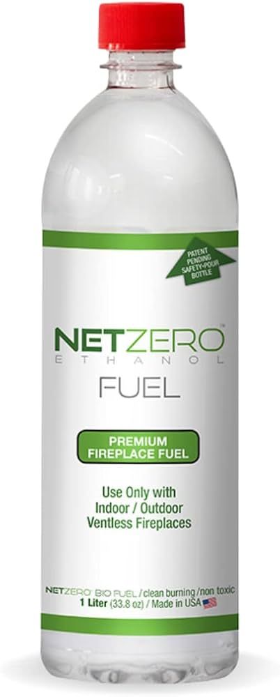 NETZERO Premium Bioethanol Fuel 1 Liter for Ventless Fireplaces, Fire Pit, Stoves and Burners Cle... | Amazon (US)