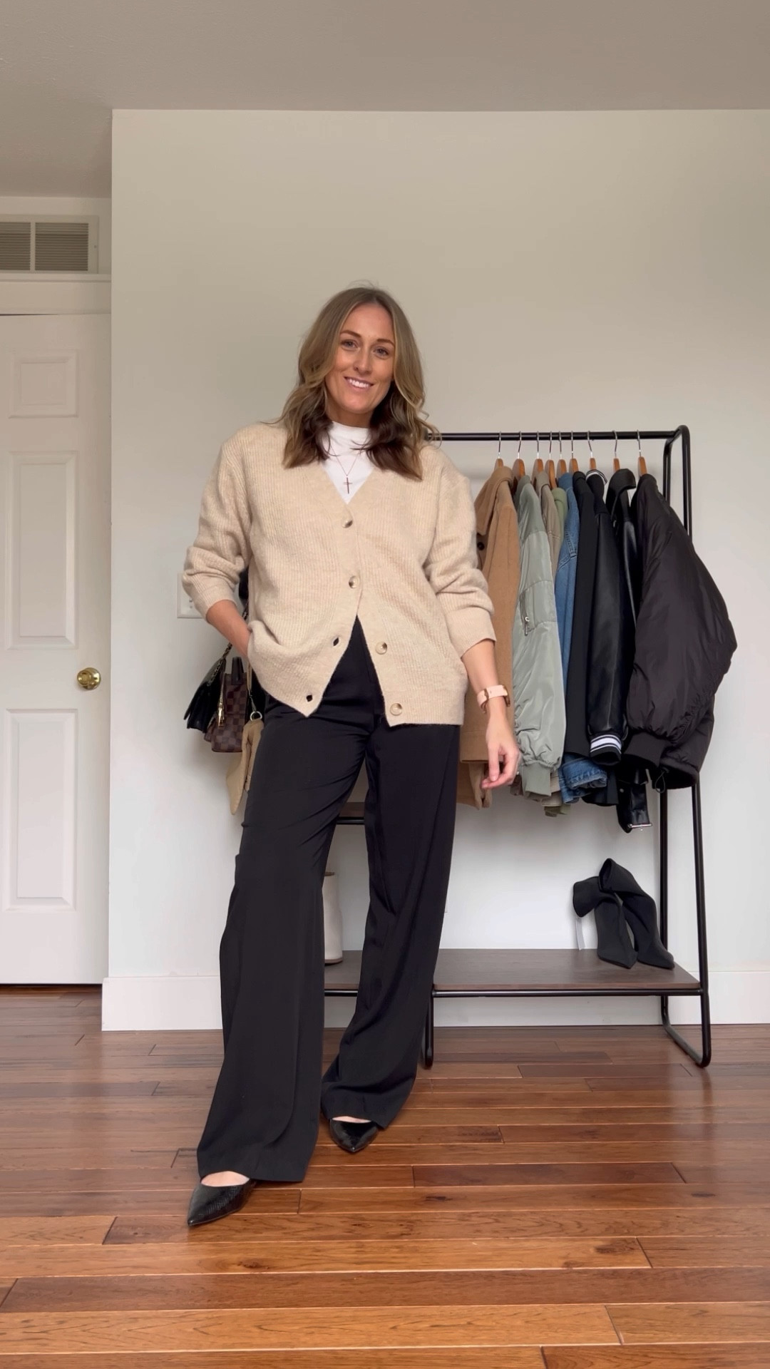 Everyday outfits. Easy outfits. Easy outfit ideas. Neutral basics. Fall outfits. Fall outfit idea. Casual outfits. Basic mom outfit. Casual outfit idea. Casual outfit. Everyday outfit. Mom outfit. Cardigan sweater. Trouser pants. Cropped straight leg jeans. Black jeans. Clogs. Ugg Tasman slippers. Pointed toe flats. Loafers. 

#LTKFindsUnder50 #LTKSeasonal #LTKFindsUnder100