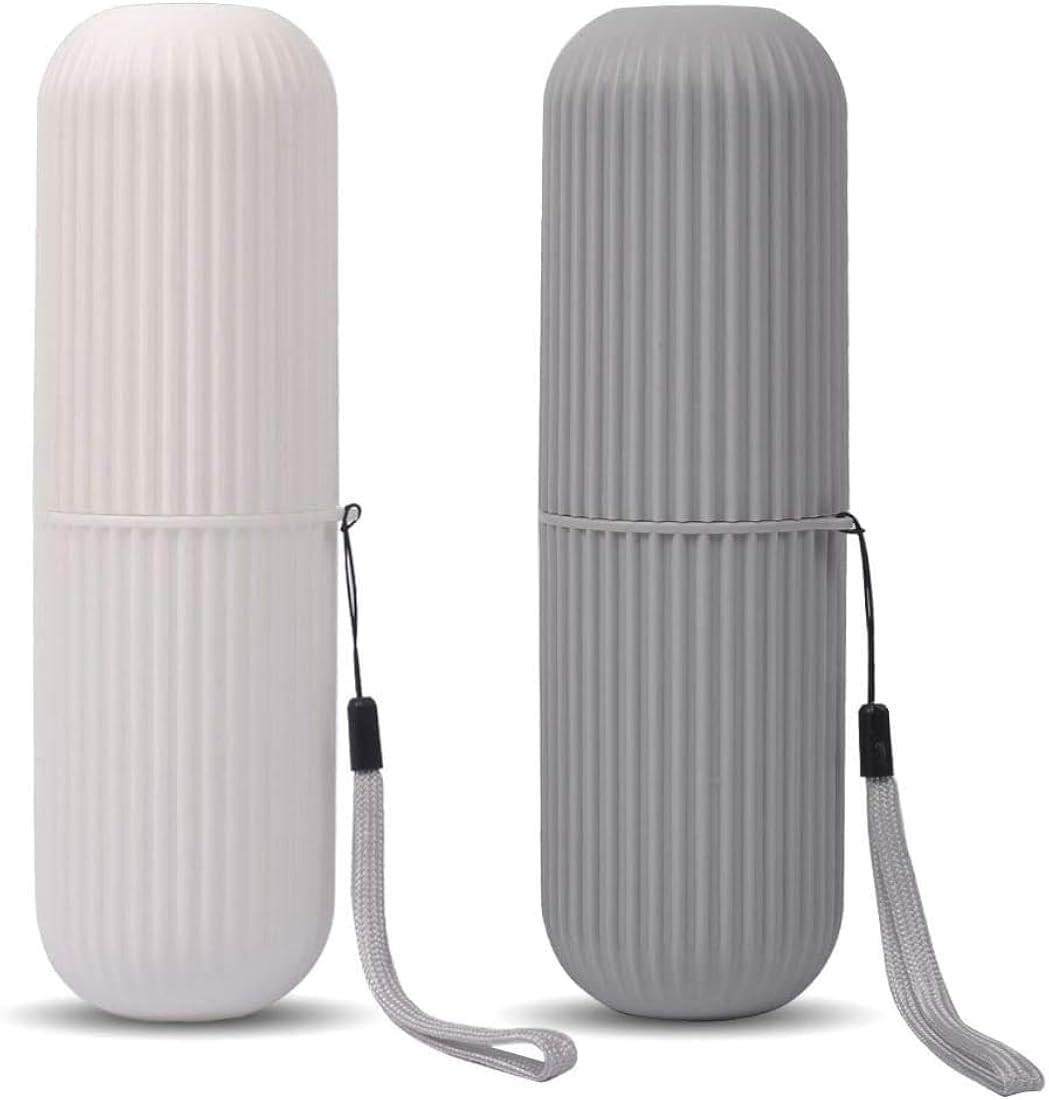 2PCS Travel Toothbrush and Toothpaste Cup Holder, Portable Toothbrush Case, Toothbrush Case and C... | Amazon (US)