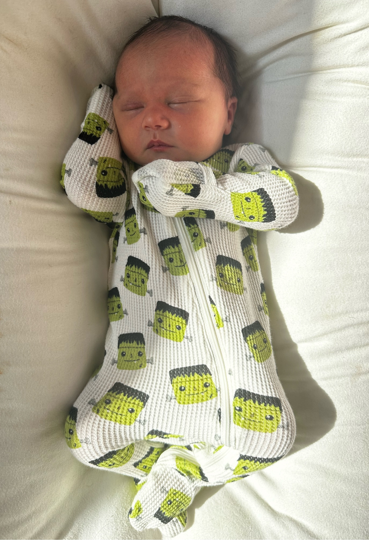 Blake’s Halloween jammies — she’s 1 week and in size newborn!