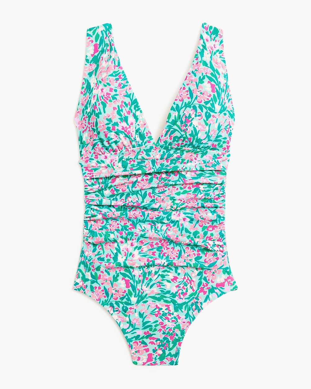 Ruched plunge one-piece swimsuit | J.Crew Factory