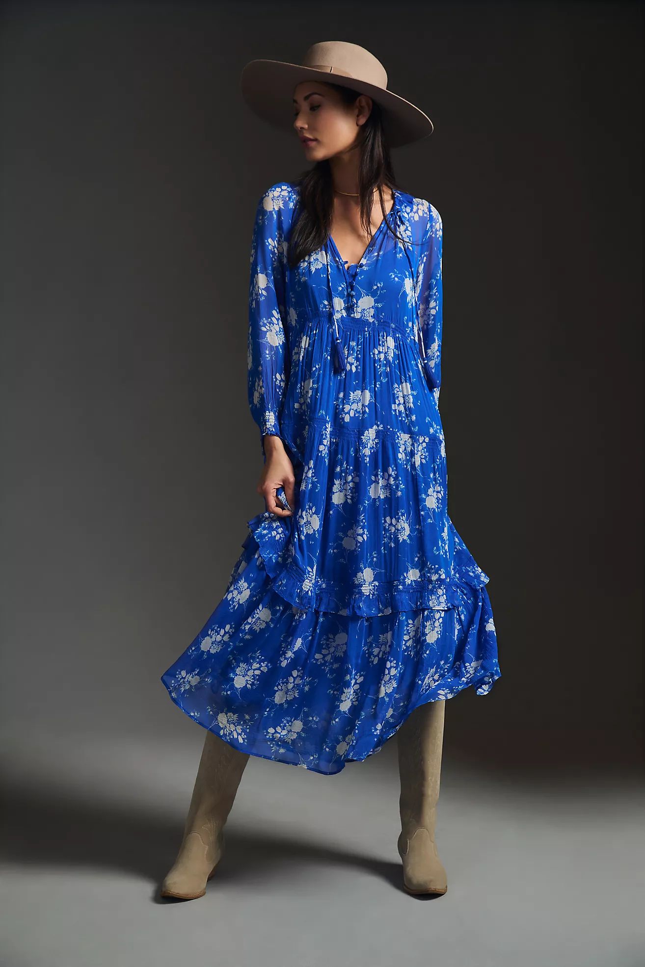 The Marais Printed Chiffon Maxi Dress | Anthropologie (US)