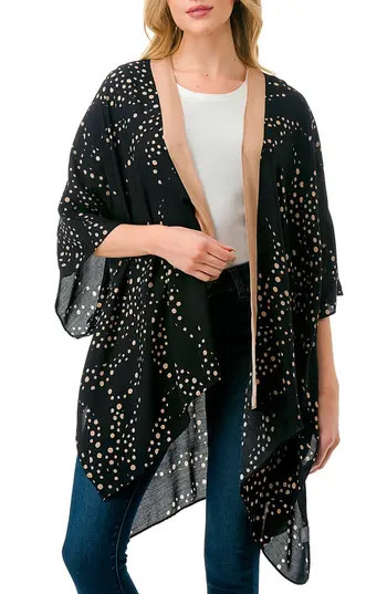 MARCUS ADLER Polka Dot Duster in Black at Nordstrom Rack | Nordstrom Rack