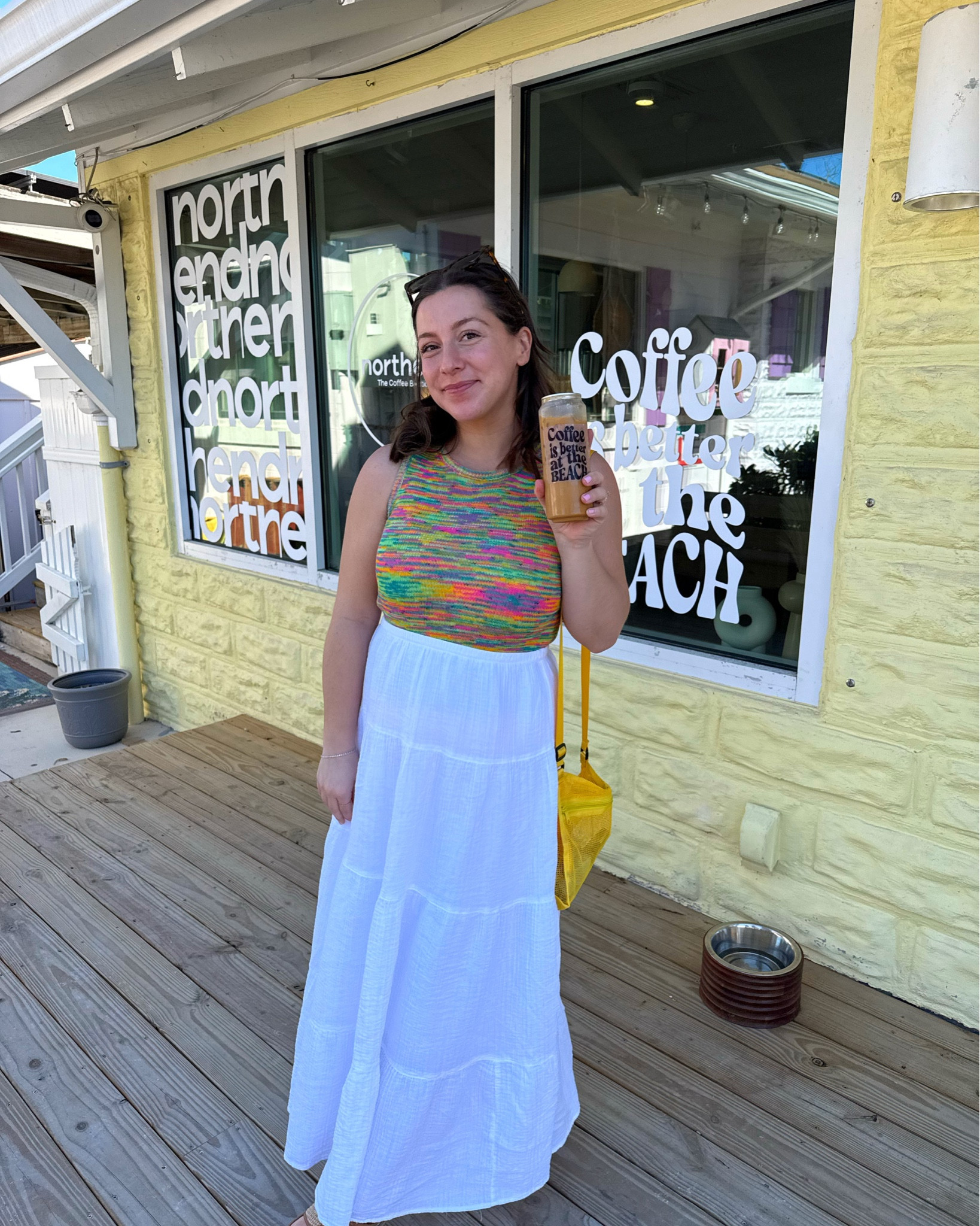 Coffee runs and coastal strolls in Anna Maria Island 🤍
Wore this white Target skirt + colorful knit tank for a casual day of shopping and exploring the cutest little beach town. Easy, breezy, and comfy—perfect for Florida days ☀️🌴