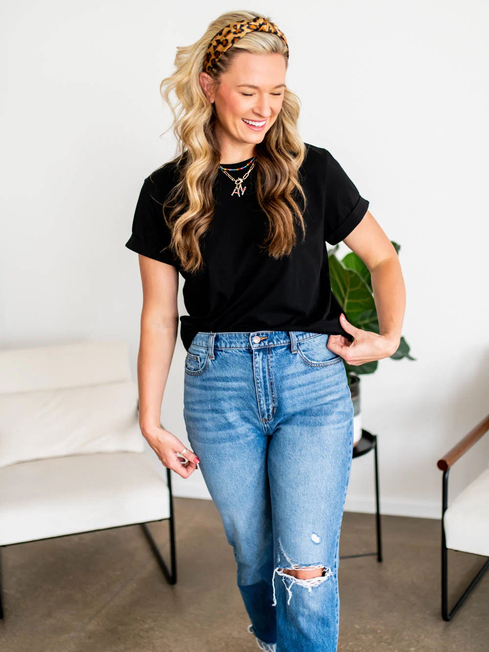 The Frame Tall Tee - Black | Amalli Talli