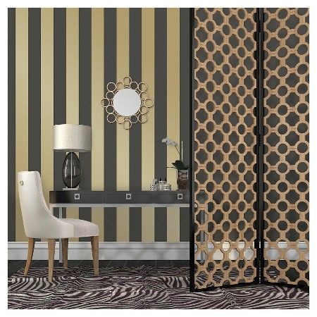 Tempaper Self-Adhesive Removable Wallpaper Stripes - Gold | Target