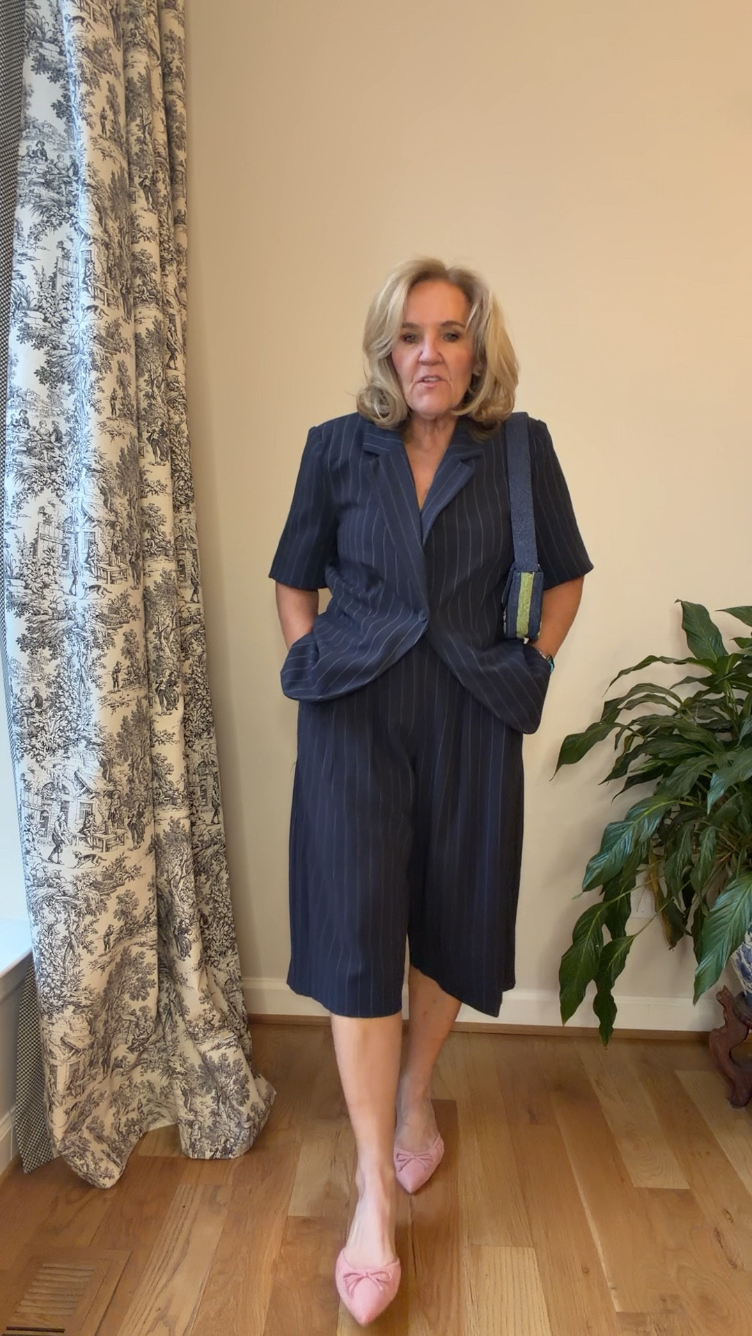 This is such a chic suit. I’m wearing my regular size a medium in cukpttes and the blazer. 

Wear this to a cocktail party dinner out vacation a baby shower or what about a college graduation??? I love that idea  

#LTKWorkwear #LTKOver40 #LTKPetite