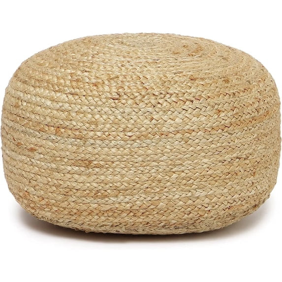 · REDEARTH · Jute Circular Low Pouf Ottoman - Braided Pouffe Accent Sitting Round Footrest for ... | Walmart (US)