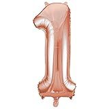 34" Foil Rose Gold Number 1 Balloon | Amazon (US)