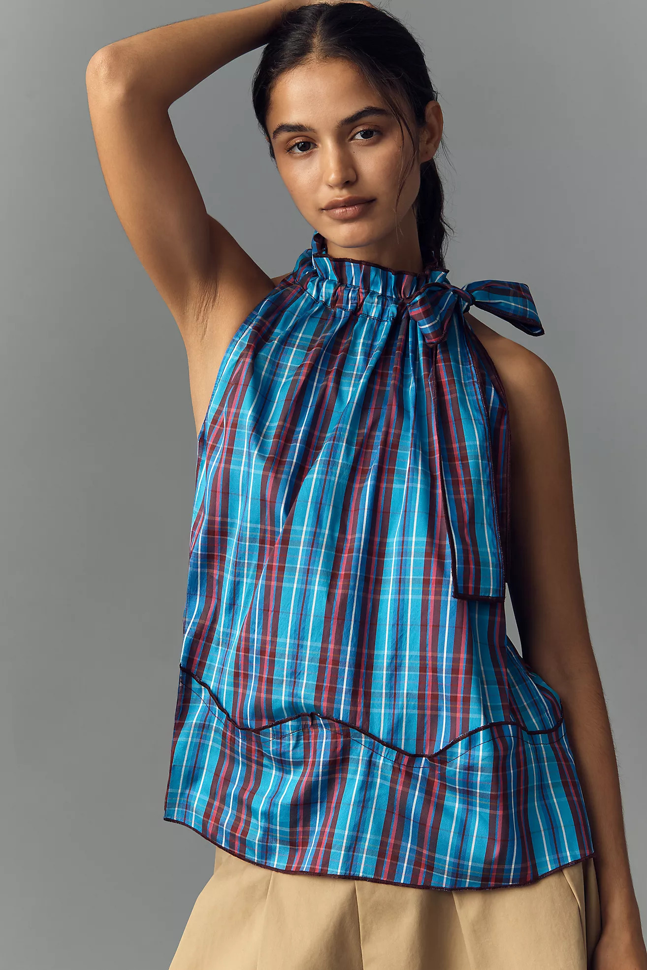 Maeve Sleeveless Tie-Neck Blouse | Anthropologie (US)