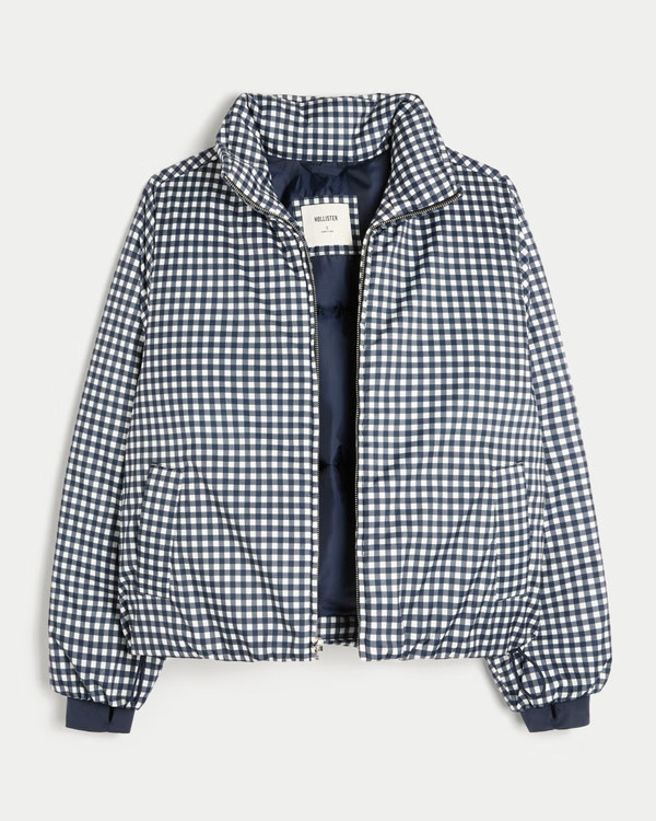 Women's Zip-Up Pattern Puffer Jacket | Women's Jackets & Coats | HollisterCo.com | Hollister (US)