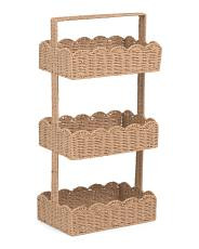 3 Tiered Basket Tower With Scalloped Trim | TJ Maxx